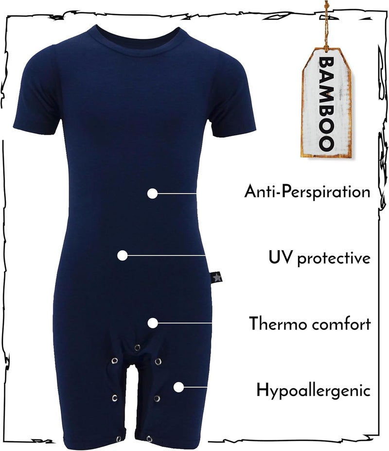 JOF London Onesie Bodyshort With Snap Pushbuttons For Adults | Marine | Adaptive Clothing For People With Special Needs - Image 2